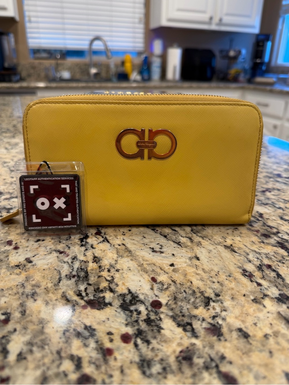 Salvatore Ferragamo Sunny Yellow Gancini Zip Wallet
